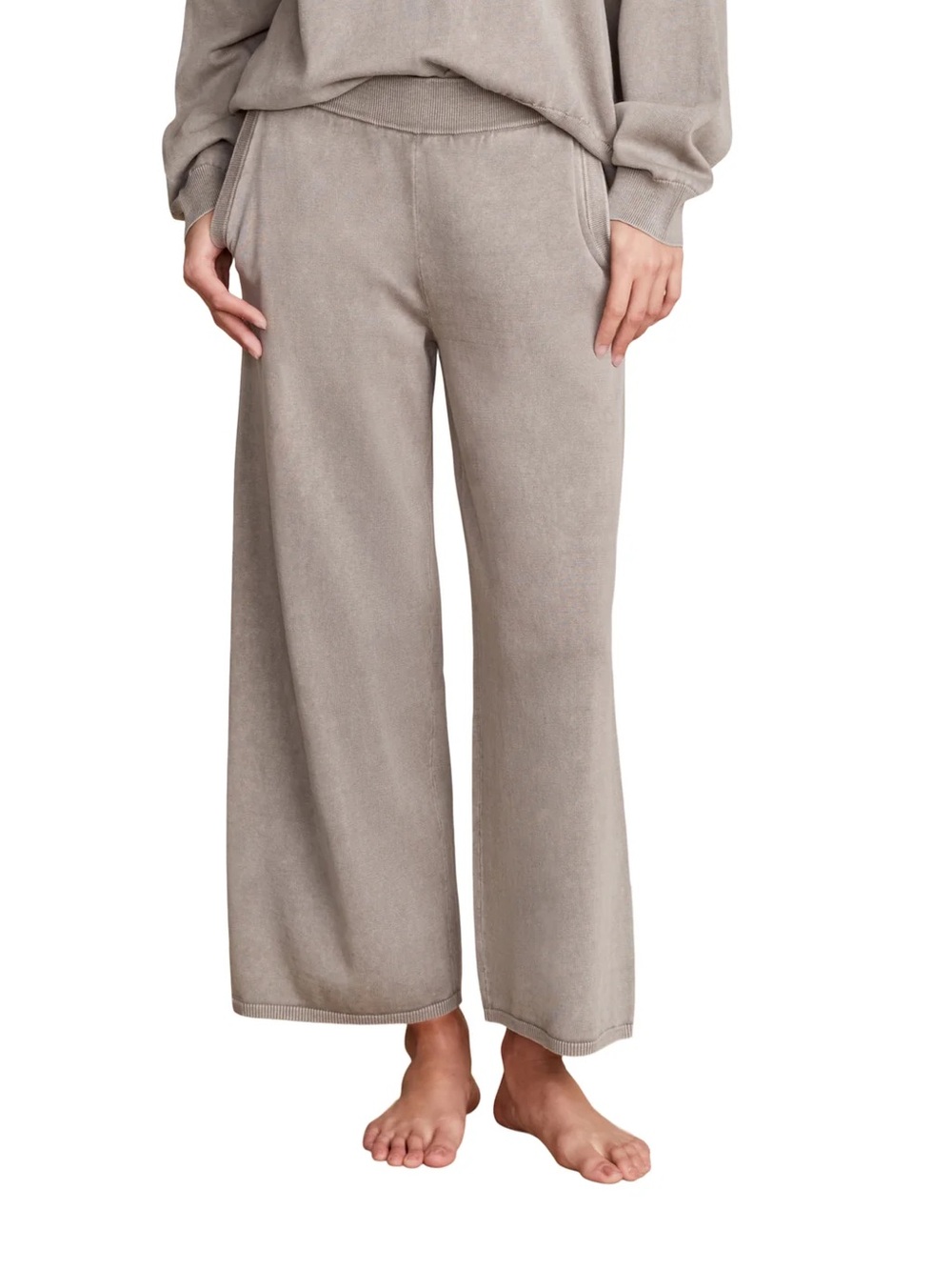 Barefoot Dreams SunBleached Seamed Wide Leg Pants MP Beach Rock NWT
